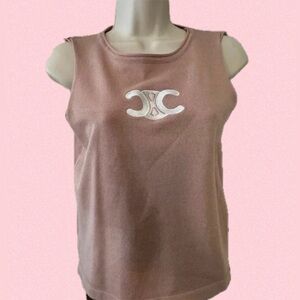 Lux inspired embroidered knit tank